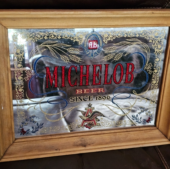 Vintage Michelob Beer Mirror Ad Logo Promo Sign - Picture 3 of 4